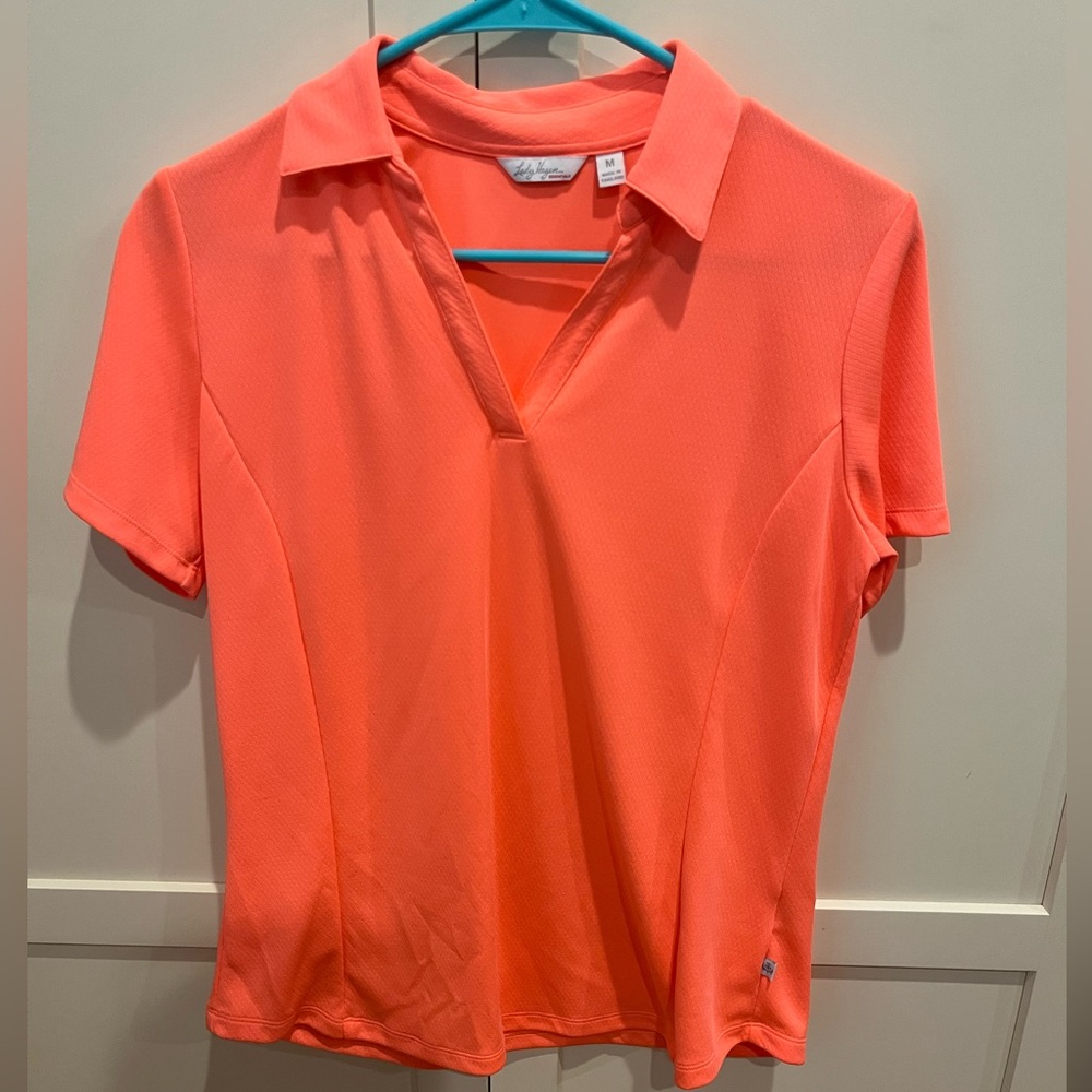 Women’s Lady Hagen Peach Short Sleeve Golf Shirt